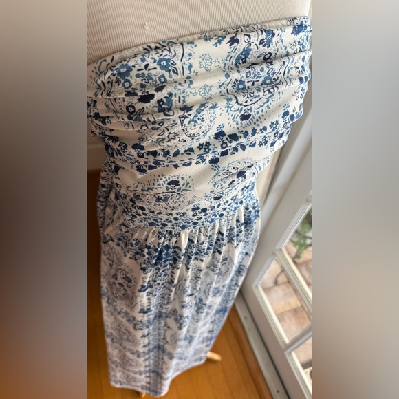 Grace Karin Strapless Blue and White Maxi Dress Medium EUC - Picture 4 of 7